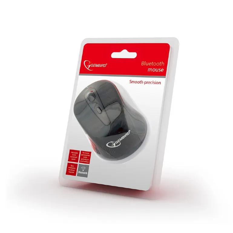 Gembird MUSWB2, Bluetooth Optical Mouse, 6-button, 800/1200/1600dpi, Nano Reciver, USB, Black