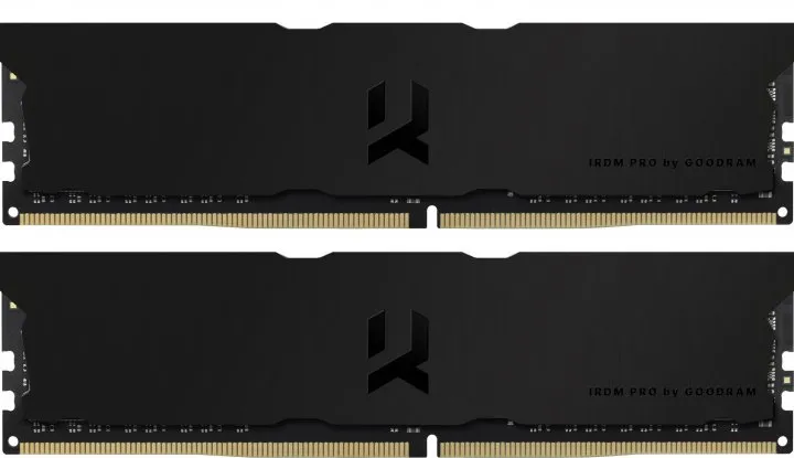 16GB (Kit of 2*8GB) DDR4-3600  GOODRAM  IRDM PRO DDR4 DEEP BLACK  (Dual Channel Kit), PC28800, CL18, Latency 18-22-22, 1.35V, 1024x8, Aluminium BLACK heatsink