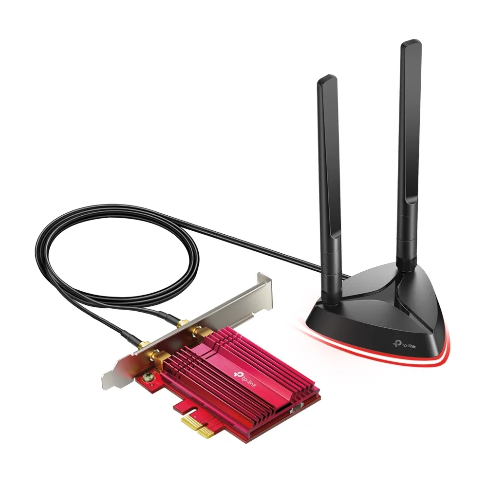 TP-LINK Archer TX3000E AX3000 Wi-Fi 6 + Bluetooth PCI Express Adapter, 2402Mbps on 5GHz + 574Mpbs on 2.4GHz, 802.11ax/ac/n/g/b/a, 2 Dual Band detachable аntennas, Bluetooth 5.0