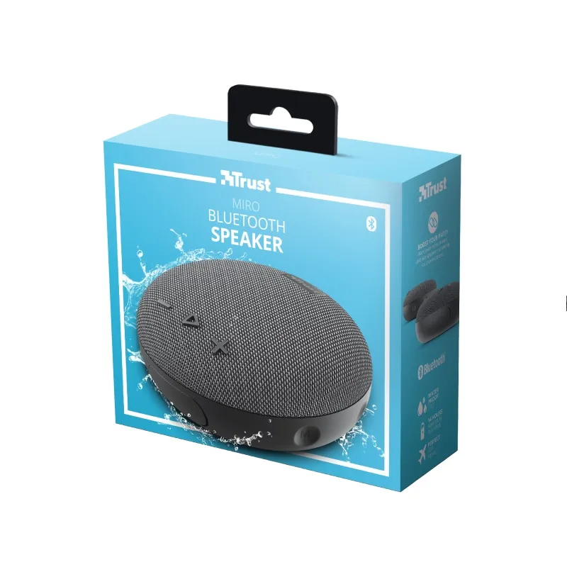 Boxa wireless Bluetooth compacta Trust Miro Black / 5W / IPX7 / Up to 14 hours