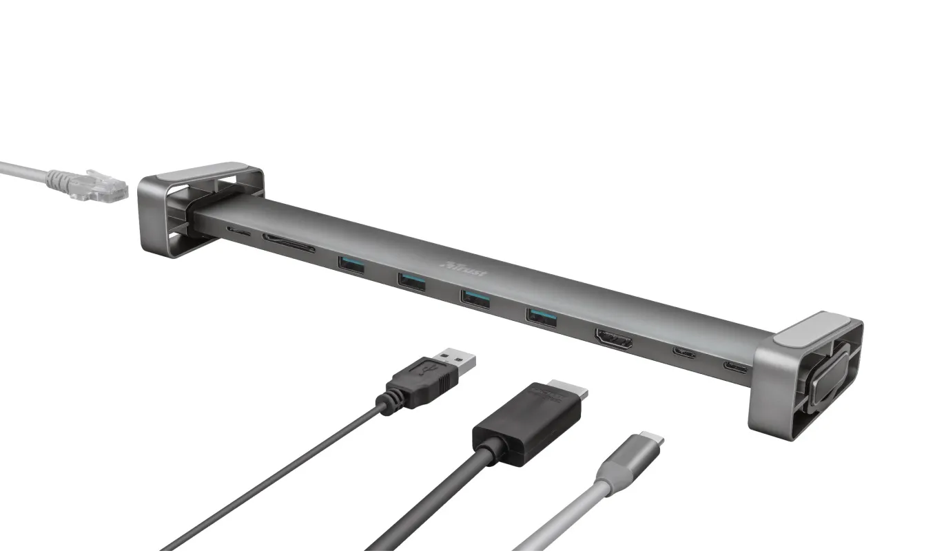 Adaptor Multiport Docking Station Trust Dalyx/ USB-С/ 4xUSB-A/ 2xUSB-C/ HDMI/ RJ45/ SD/ microSD