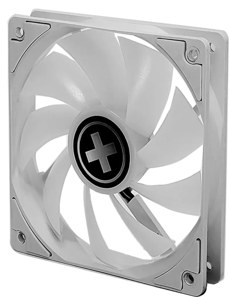 120mm Case Fan - XILENCE Performance A+ Series ”XPF120.W.ARGB” White ARGB LED Fan: 120x120x25mm, 500~1500rpm, <18~32.5dBa, 70CFM, PWM, hydro bearing, 4 pin + ARGB 3 Pin M/B, Black