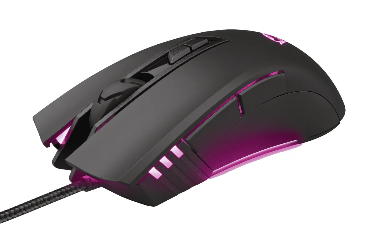 Trust GXT 121 Zeebo,1200 - 3200 dpi, adjustable LED lighting, 7 Programmable button, 1,8 m USB, Black