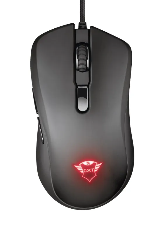Trust Gaming GXT 930 Jacx RGB Mouse, 200 - 6400 dpi, 6 Programmable, responsive buttons including 2 thumb buttons, Fully adjustable RGB lighting with multiple effects, Braided cable 1,8 m USB, Black