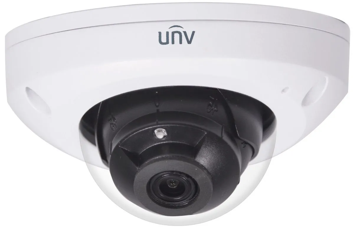 UNV IPC314SR-DVPF36, Prime-II DOME 4Mp, 1/3", Fixed lens 3.6mm, IR up to 30m, 2592*1520: 20fps; 2560*1440: 25fps, Ultra 265/H.264/MJPEG, MicroSD, Corridor mode, Mic,  Audio 1/1, WDR 120db, LightHunter, IP67&IK10, Triple streams, 3-Axis, DC12V/PoE