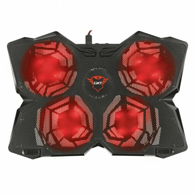 Trust Gaming GXT 278 Yozu, 17.4” Gaming laptop cooling stand with 4 speed-adjustable, illuminated fans and robust housing, Black
