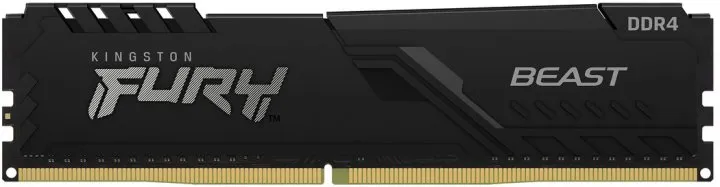 16GB DDR4-3200  Kingston FURY® Beast DDR4, PC25600, CL16, 1.35V, Auto-overclocking, Asymmetric BLACK low-profile heat spreader, Intel XMP Ready  (Extreme Memory Profiles)