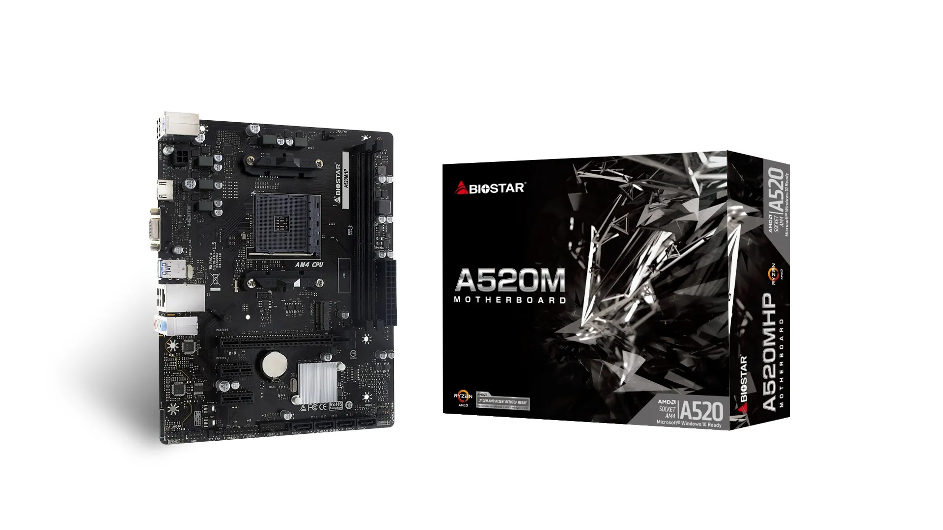 Placa de baza BIOSTAR A520MHP/ AM4 / A520 / DDR4 / mATX