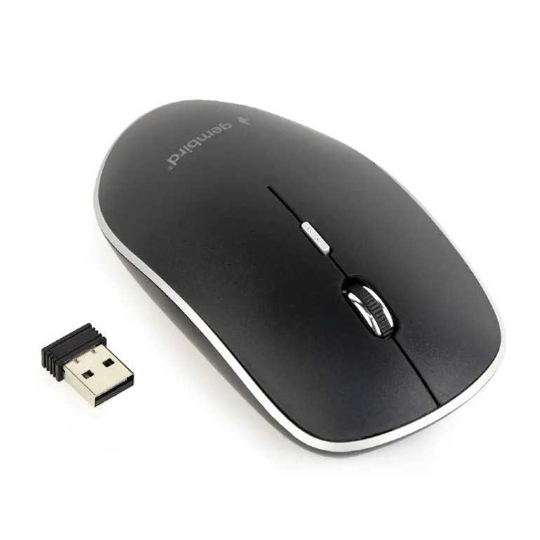 Gembird MUSW-4BSC-01, Silent Wireless Optical mouse, 2.4GHz, 4-button, 800 - 1600dpi, Type-C receiver, Black