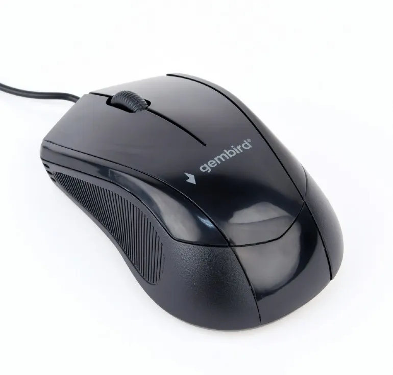 Gembird MUS-3B-02, Optical Mouse, 3-button, 1000dpi, USB, 1.35m cable, Black