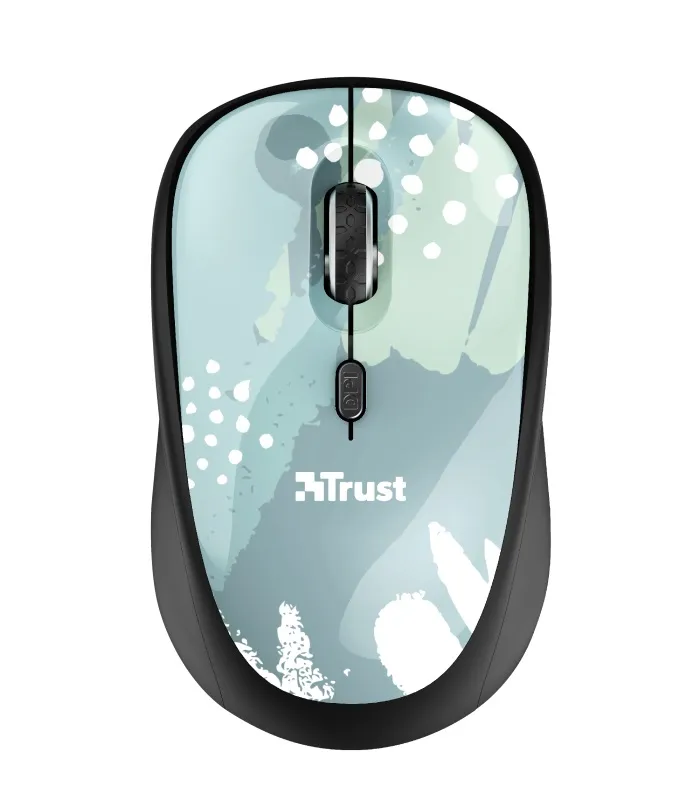 Trust Yvi Wireless Mouse - Blue, 8m 2.4GHz, Micro receiver, 800-1600 dpi, 4 button, Rubber sides for comfort and grip,USB
