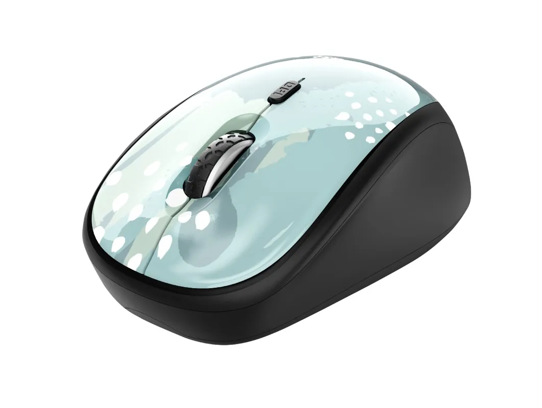Trust Yvi Wireless Mouse - Blue, 8m 2.4GHz, Micro receiver, 800-1600 dpi, 4 button, Rubber sides for comfort and grip,USB