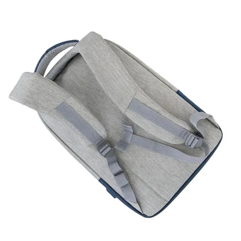 Laptop Backpack RivaCase Prater, 15.6", Polyester, Grey/Blue