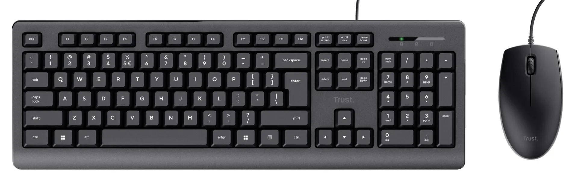 Tastatura cu mouse Trust Primo, USB, Black