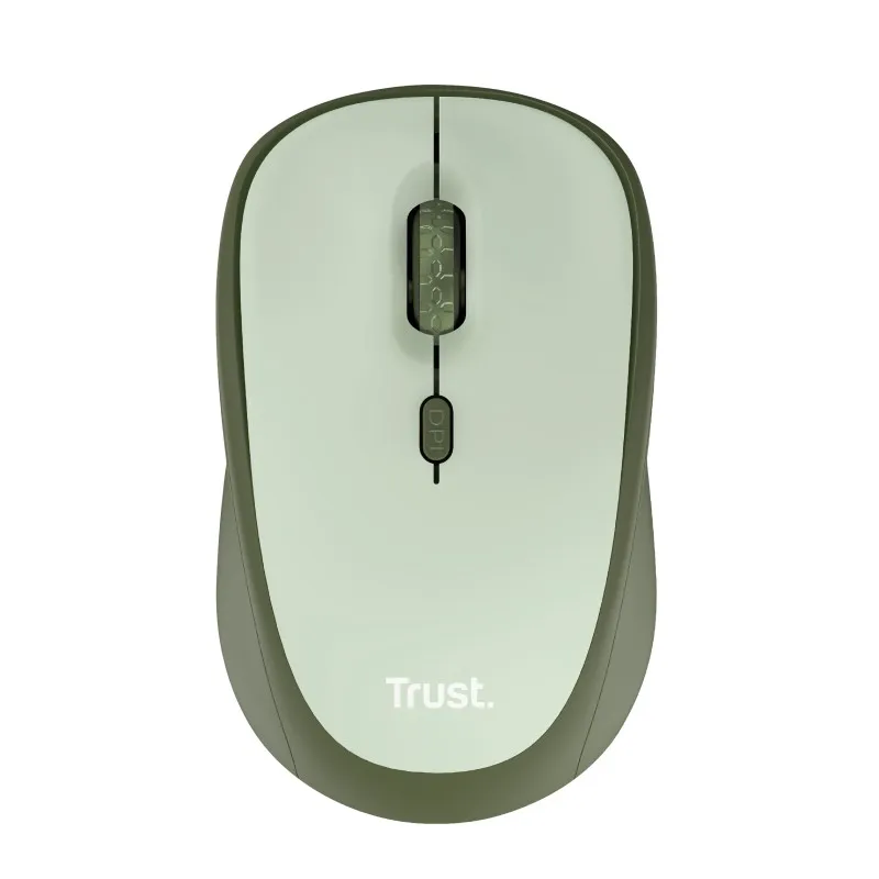 Wireless Silent Mouse Trust Yvi + Eco / 8m 2.4GHz Micro receiver / 1600dpi / Green