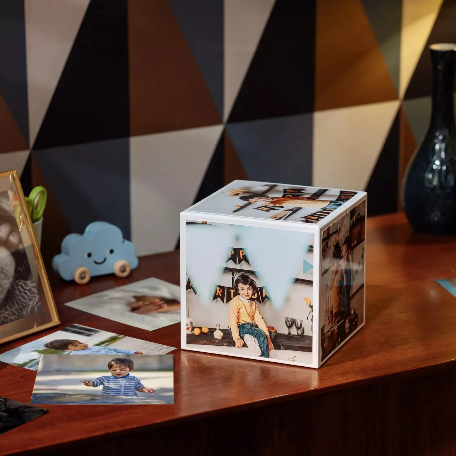 Cub foto si rama Canon Photo Cube Creative Pack - PP-201 5x5” Hartie Foto Plus Glossy II (40 file) + Rama Foto
