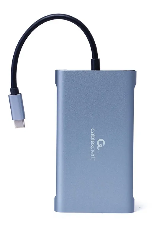 Adaptor Multiport Gembird A-CM-COMBO7-01/ USB-C/ 3xUSB-A/ 1xUSB-C (PD 100W)/ HDMI/ VGA/ miniJack 3.5mm/ SD/ microSD