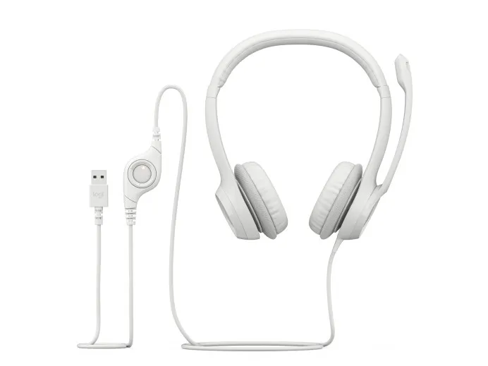 Casti Logitech USB H390, White