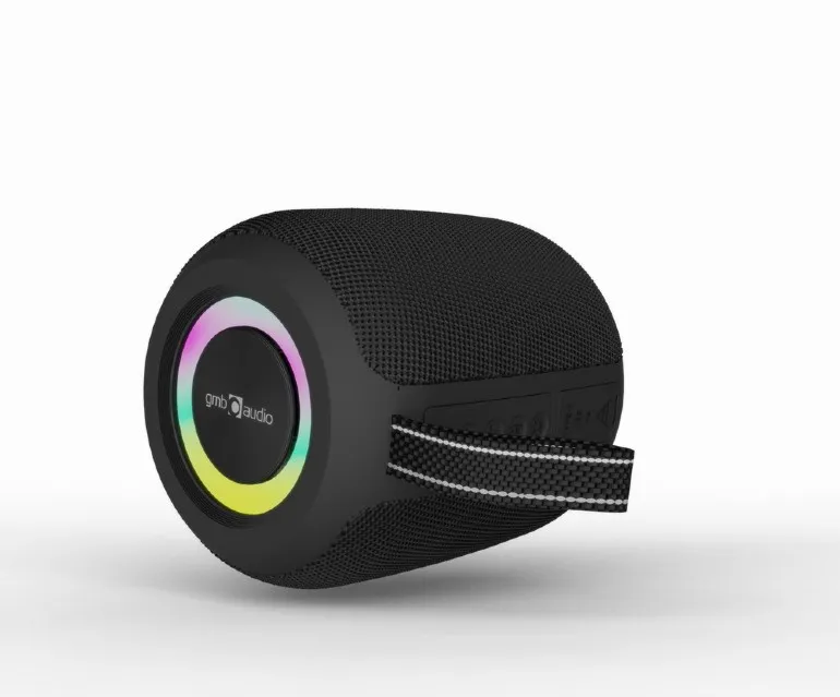 Boxa portabila Gembird SPK-BT-LED-05-BK/ 8W / Bluetooth / microSD / USB / 1200 mAh