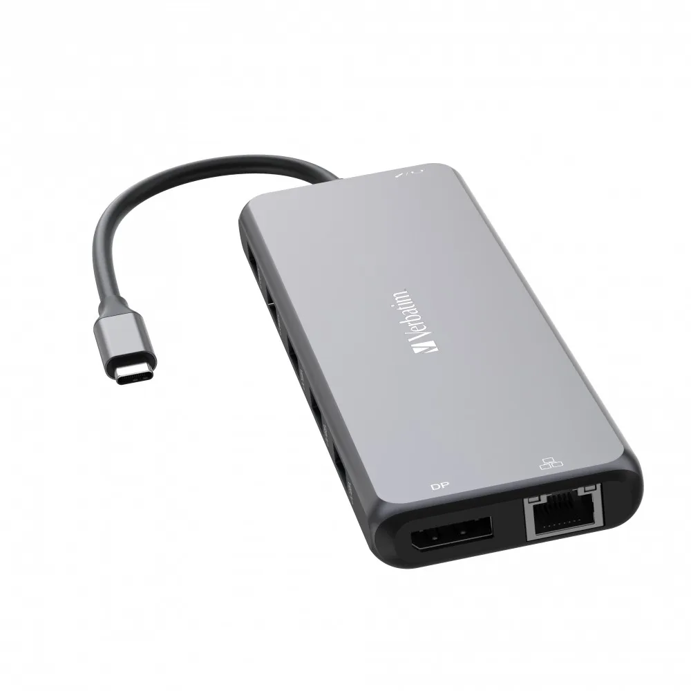 Adaptor Multiport Verbatim CMH-13/ USB-С/ 3xUSB-A 3.2/ 1xUSB-A 3.2(Gen2)/ 2xUSB-A/ 2xUSB-C/ 2xHDMI/ 1xDP/ RJ45