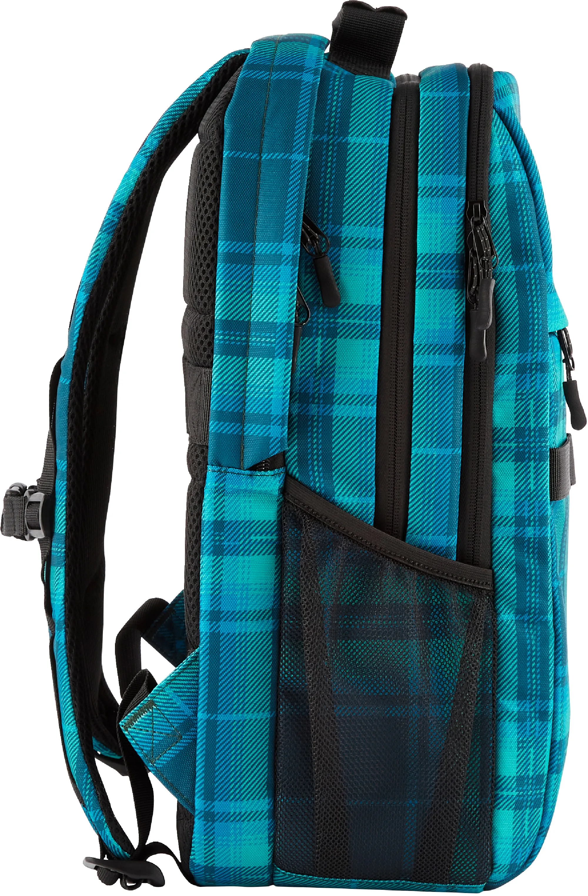 16.1” NB Backpack - HP Campus XL Tartan Plaid Backpack - Extra-Padded Floating Laptop Pocket, a Double-Coil, Lockable Zipper, Rain-repellant Material.