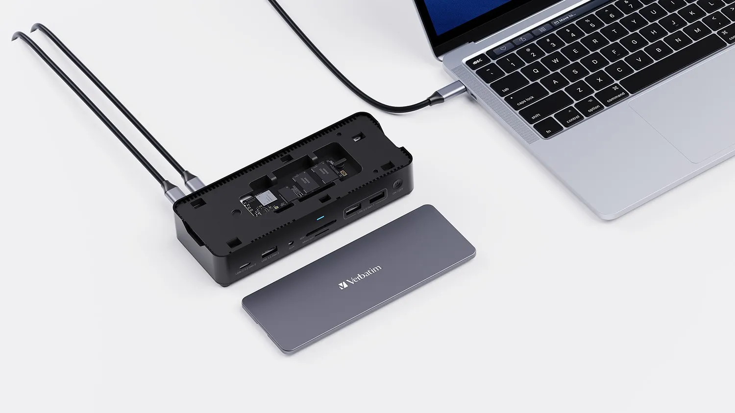 Doc-Station Verbatim USB-C Pro CDS-15S wtih M.2 NVMe slot, 15 ports