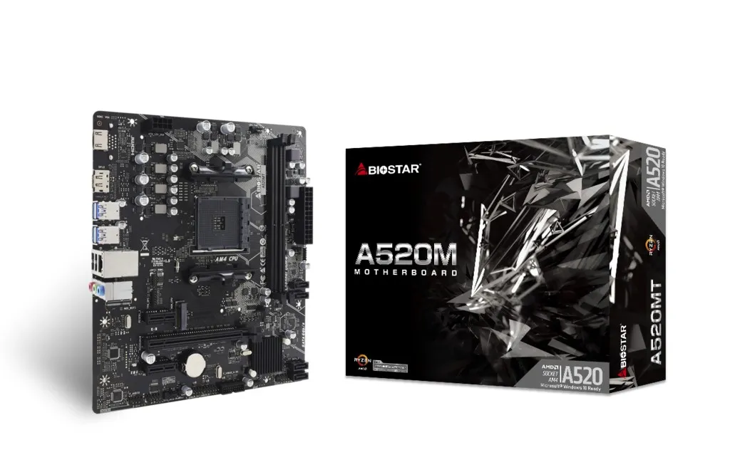 Placa de baza BIOSTAR A520MT / AM4 / A520 / DDR4 / mATX