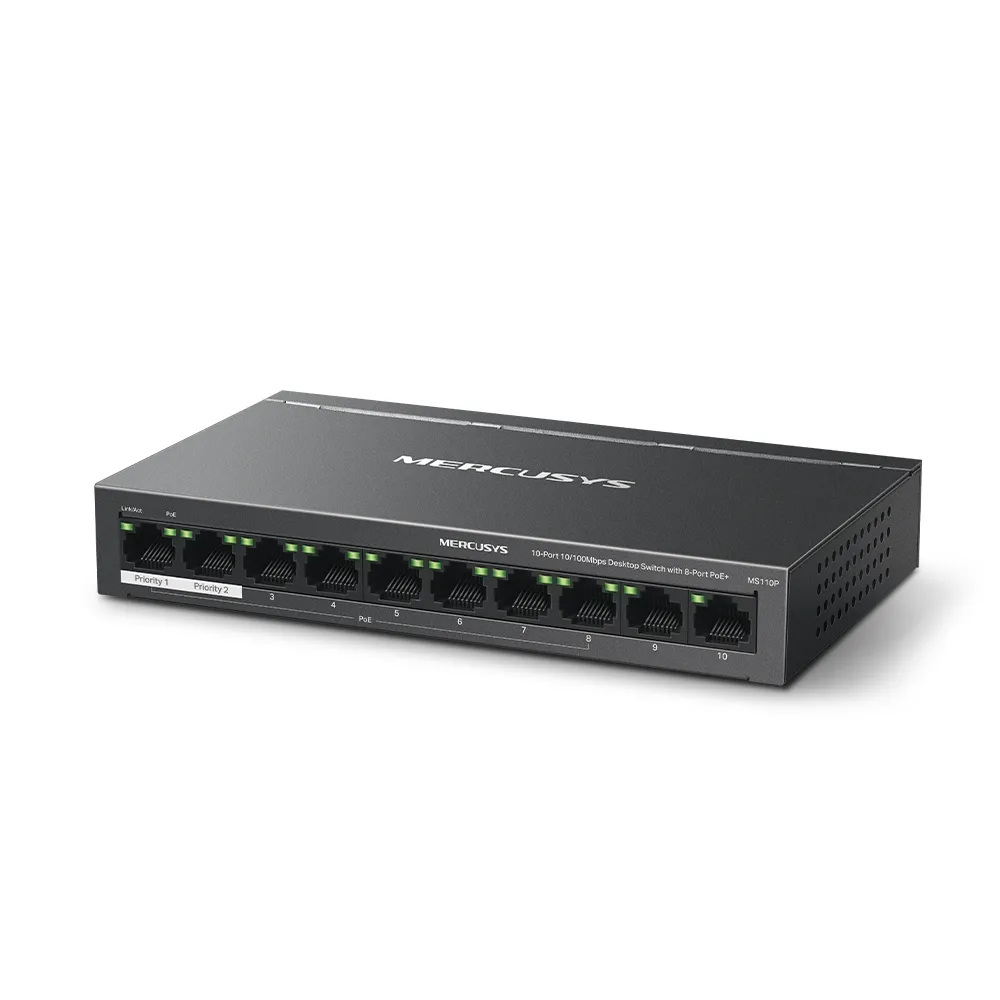 Switch MERCUSYS MS110P / 10 port / 100Mb / RJ45 / Plastic case