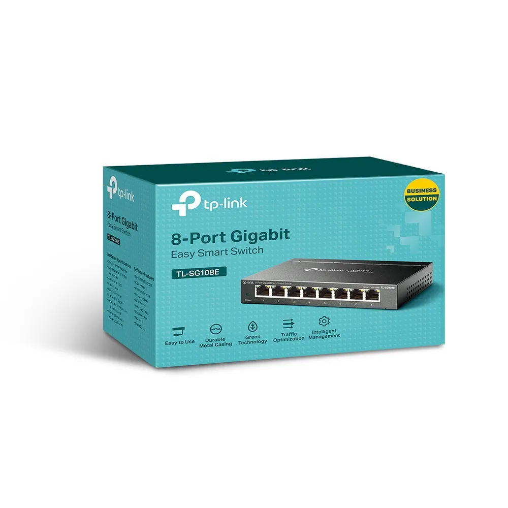 Switch TP-LINK TL-SG108E / 8 port / Gigabit / RJ45 / steel case
