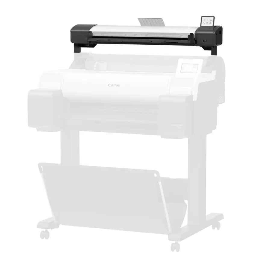Large format Scanner Canon LM24 (4276V940), 24”/A1+/660mm, 600x600 dpi, SingleSensor, USB, Sensor LCD 3”, Thickness 0,5 - 0,8 mm, In set: brackets for mounting on the printer, retainers and a special tool (3 mm), 2 legs for desktop use.