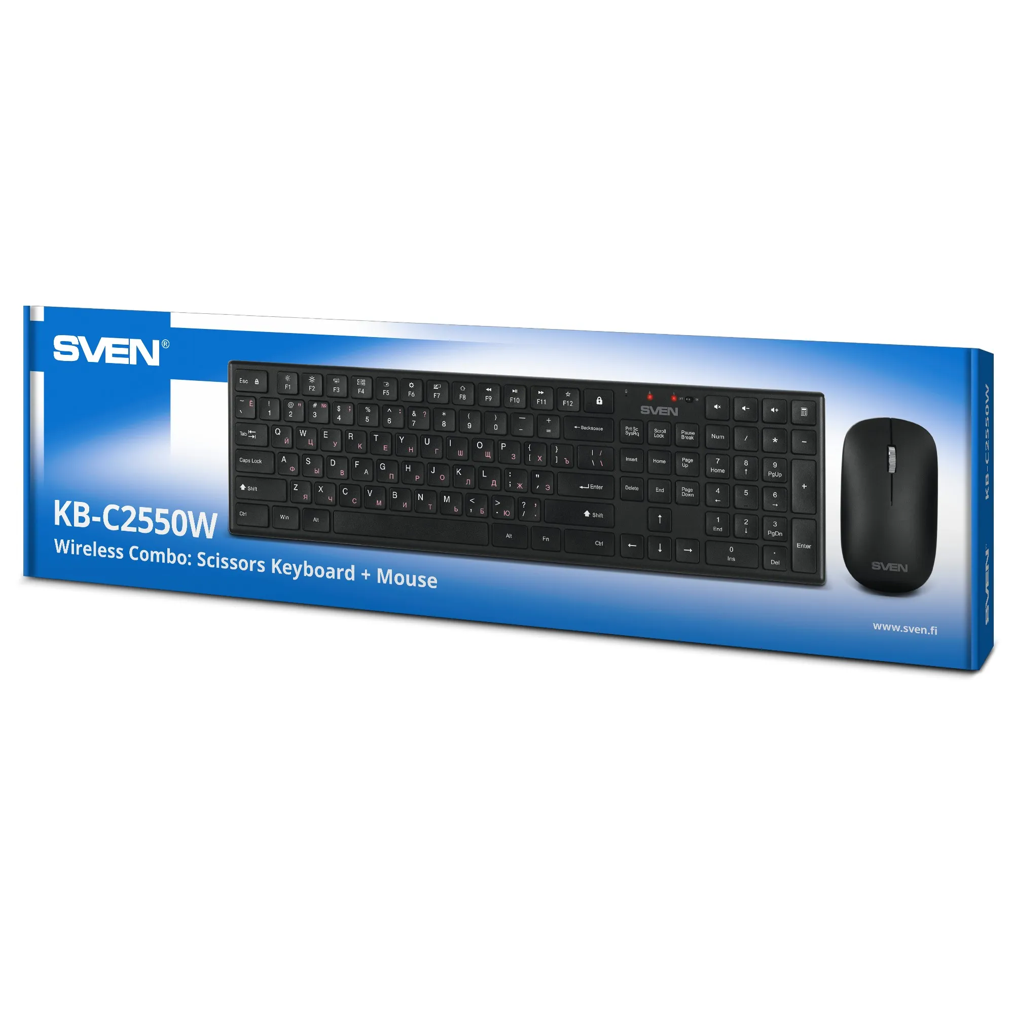Tastatura cu mouse Wireless SVEN KB-C2550W, Black