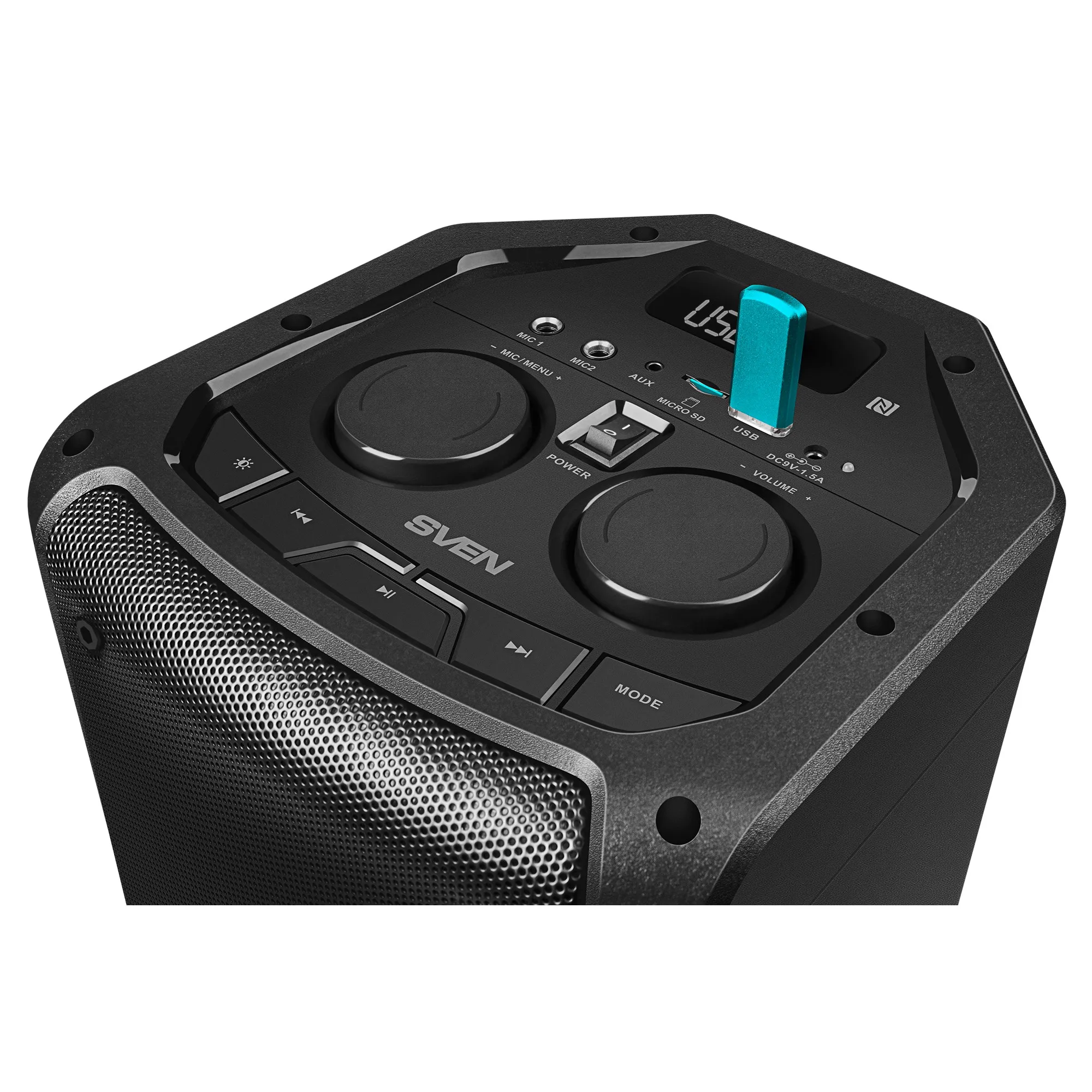 Boxa portabila SVEN PS-710 Black / 100W / Bluetooth / NFC / FM tuner / USB / microSD