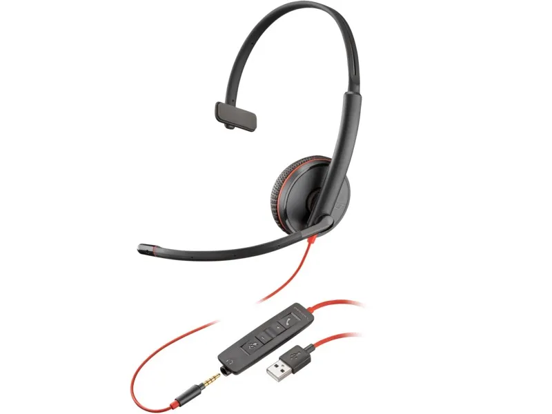 Casti monoaurale USB-A Poly Blackwire 3215 Black