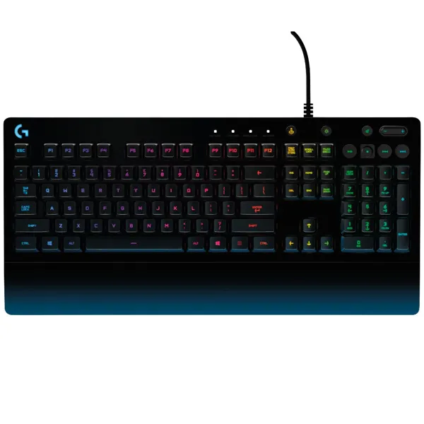 Tastatura Logitech G213 Prodigy, Mech-Dome, Spill resistance, Media controls, RGB, Integrated palm rest, Adjustable feet, Anti-ghosting, Game Mode, USB, Black