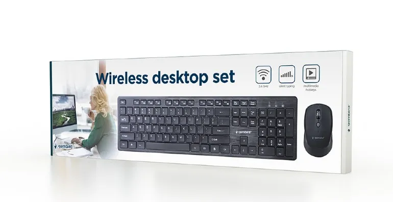 Tastatura si mouse Wireless Gembird KBS-WCH-04-RU, Black