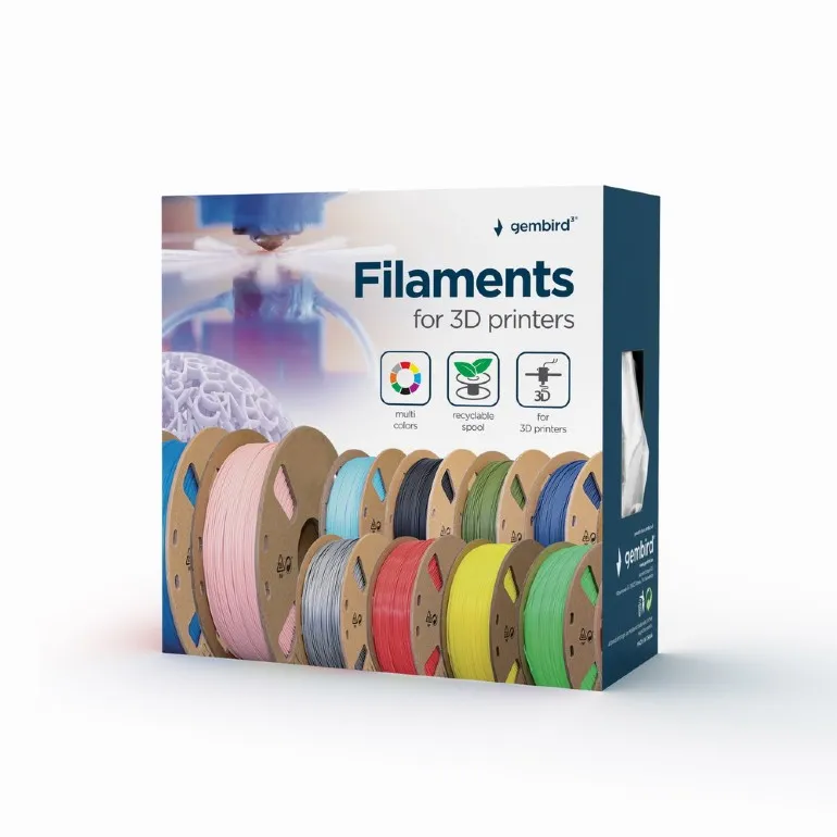 Gembird ABS Filament, Grey, 1.75 mm, 1 kg