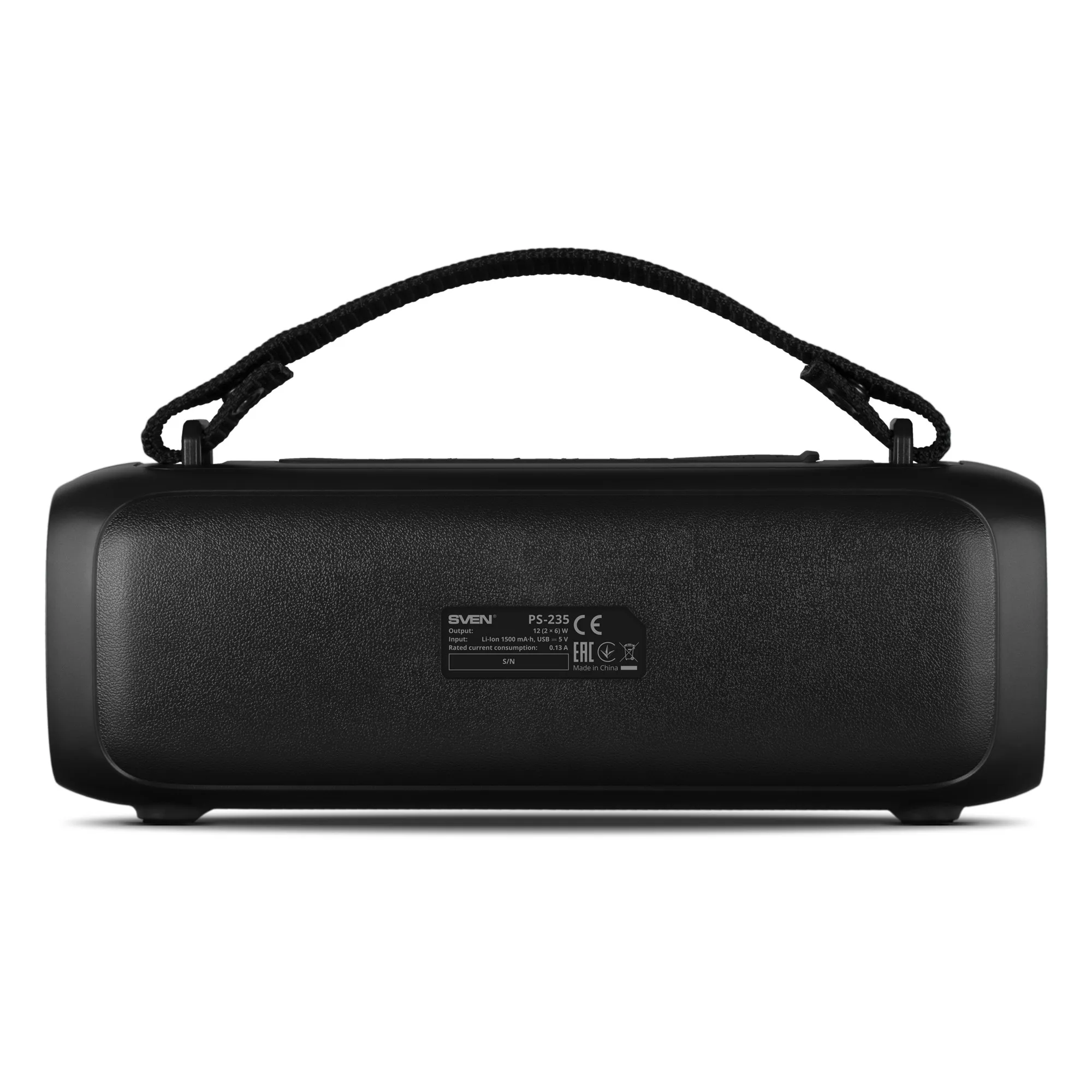 Boxa portabila SVEN PS-235, Black / 12W / Bluetooth / FM / USB / 1500mA*h