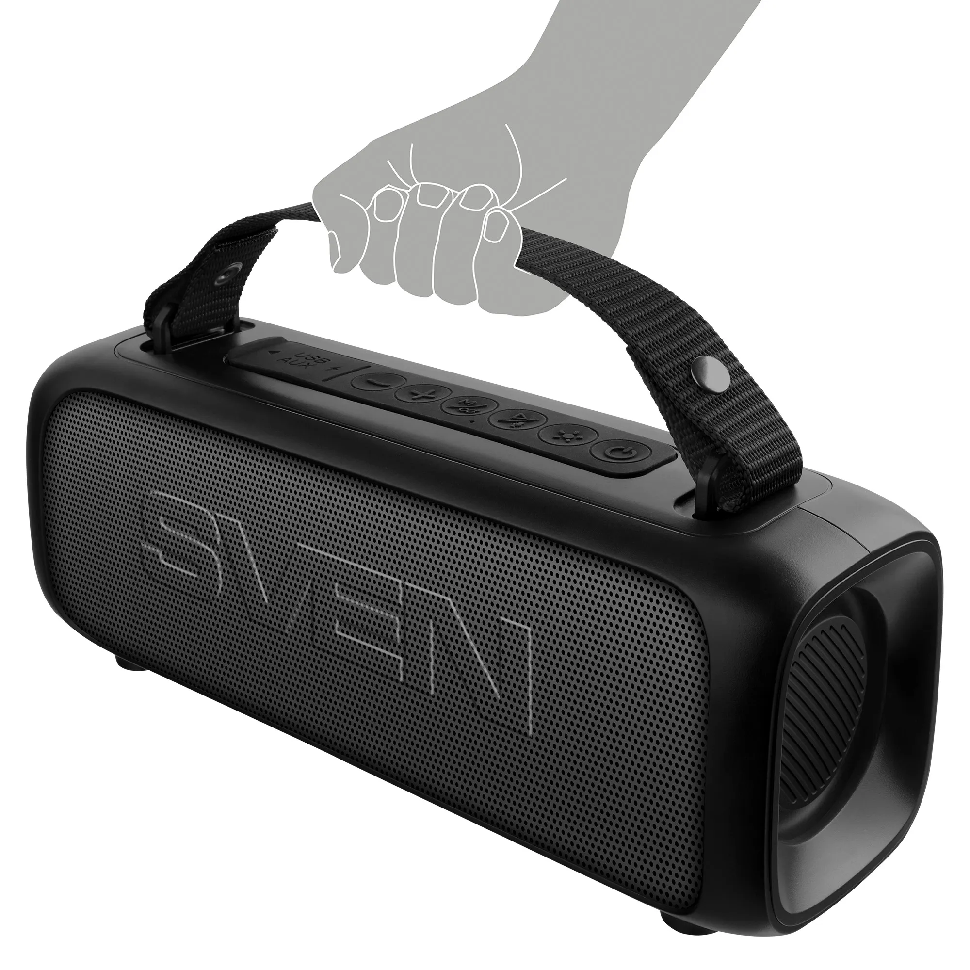 Boxa portabila SVEN PS-235, Black / 12W / Bluetooth / FM / USB / 1500mA*h