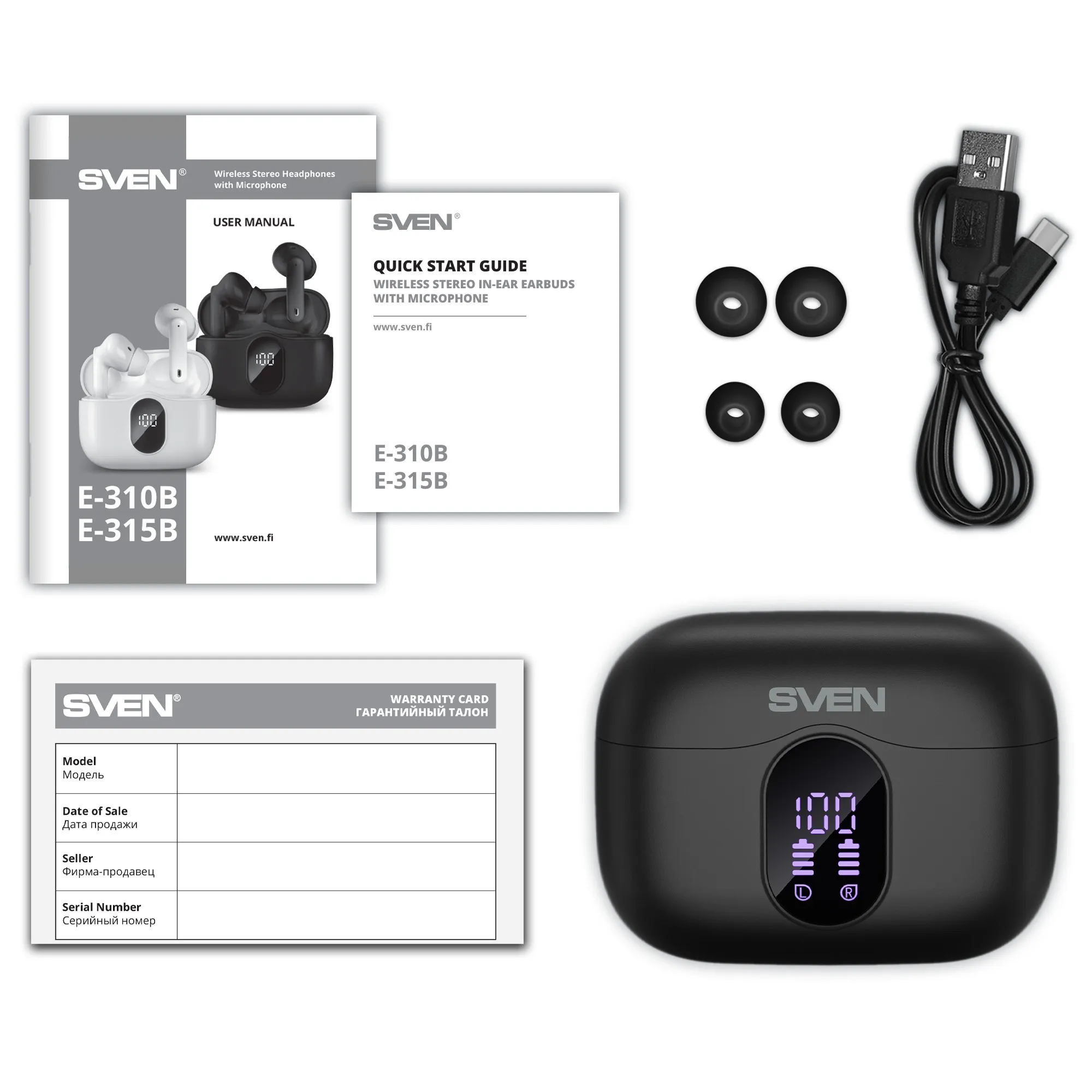 Casti SVEN E-315B, Black