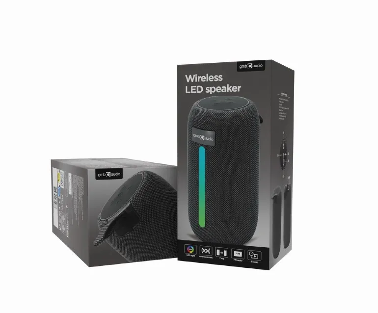 Boxa portabila Gembird SPK-BT-LED-07/ 5W / Bluetooth / microSD / USB / 1500 mAh