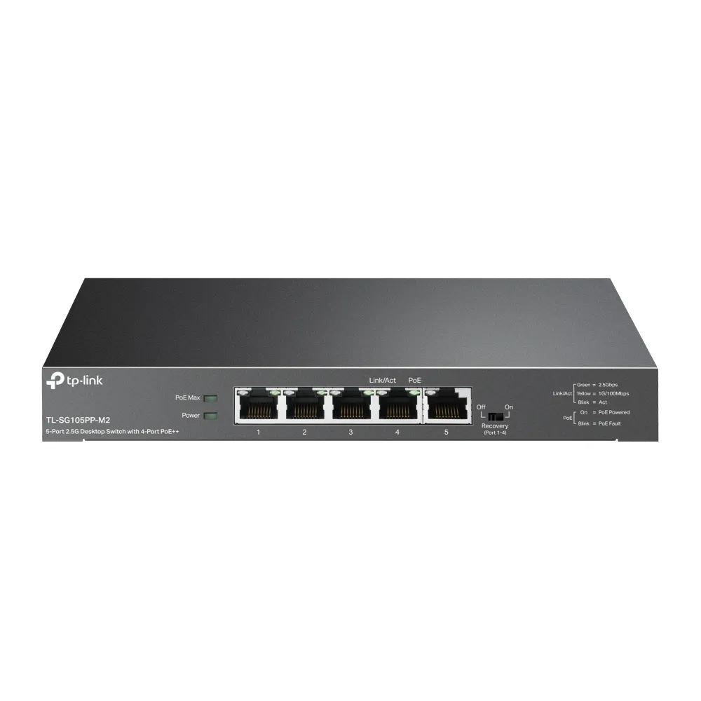 Switch TP-LINK TL-SG105PP-M2/ 5 port / 2.5Gigabit / RJ45 / steel case