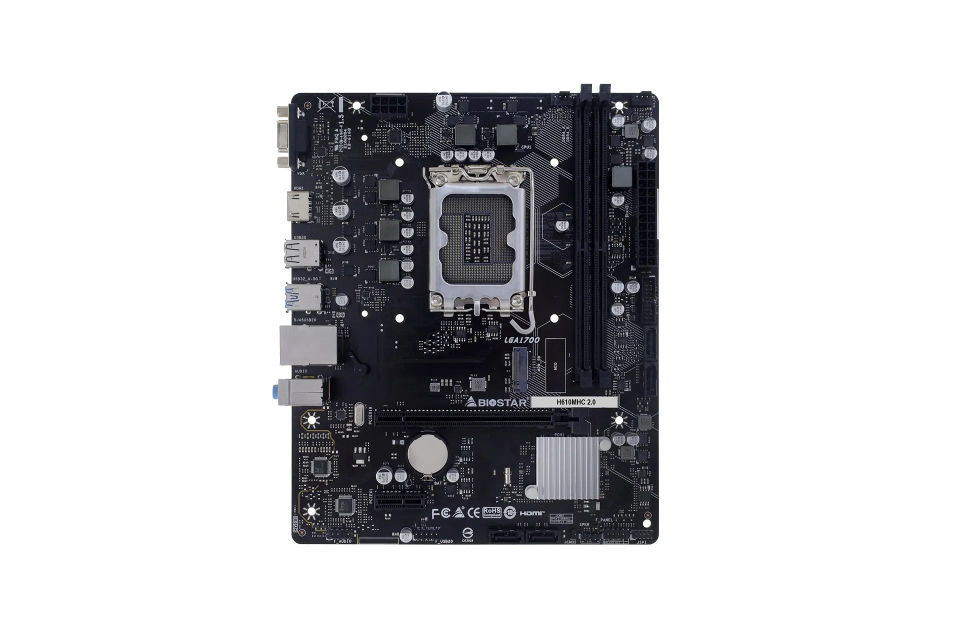 Placa de baza BIOSTAR H610MHC 2.0 / Socket 1700 / Intel H610 / mATX