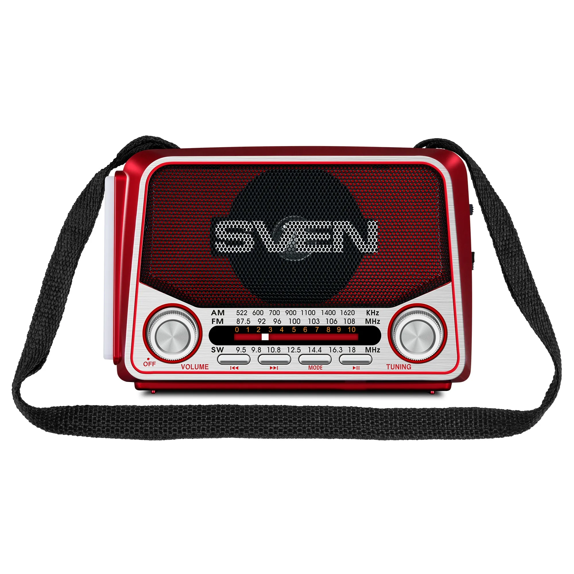 Boxa portabila SVEN SRP-150, Red / 3W / Bluetooth / FM/AM/SW Radio / USB / microSD