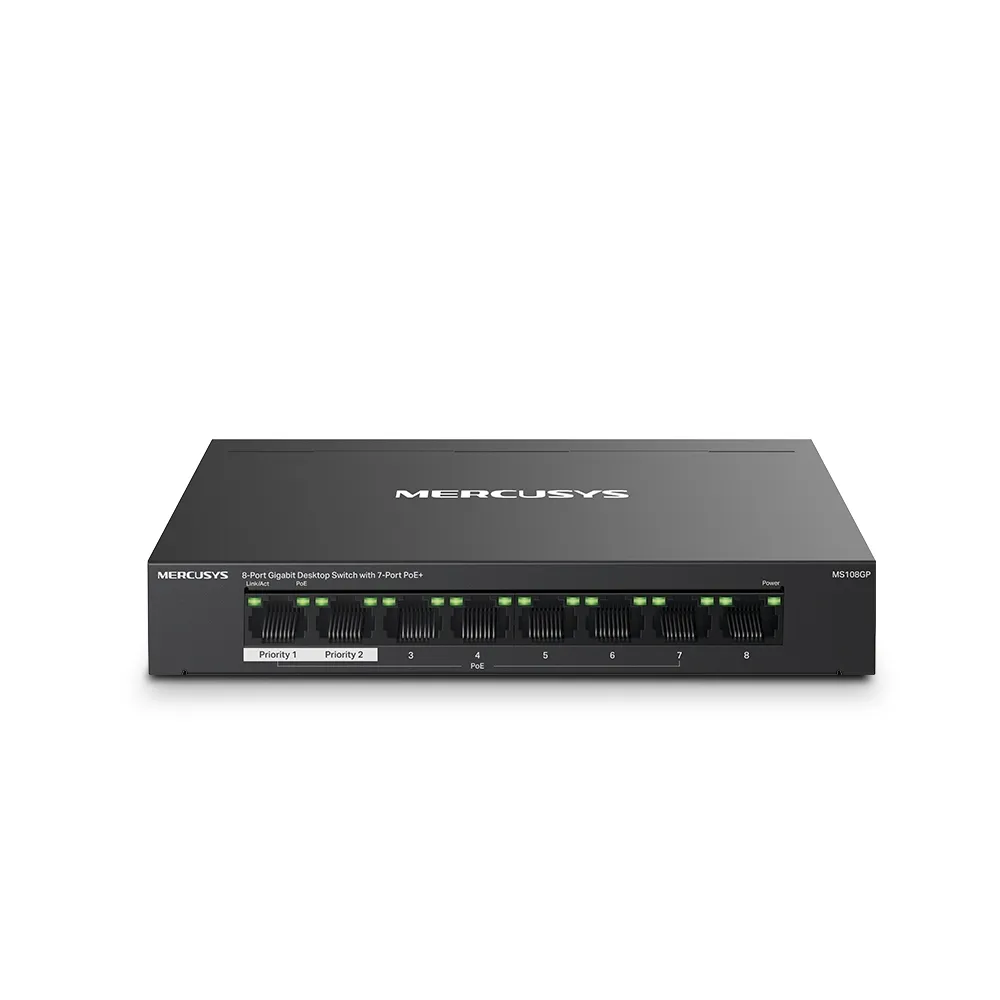 Switch MERCUSYS MS108GP/ 8 port / 1000Mb / RJ45 / Plastic case