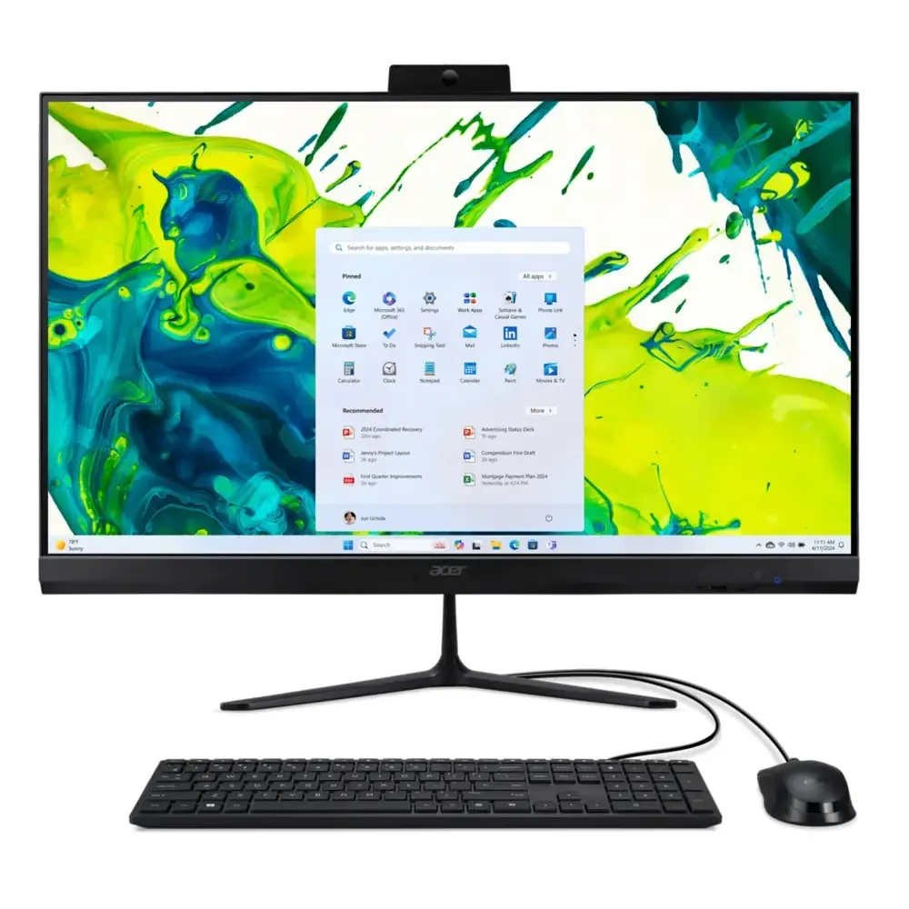 All-in-One PC 27” Acer Aspire C27-2G (DQ.BRSME.005)/ Intel Core Ultra 5 120U/ 16GB/ 512GB SSD/ Win11Pro/ Black
