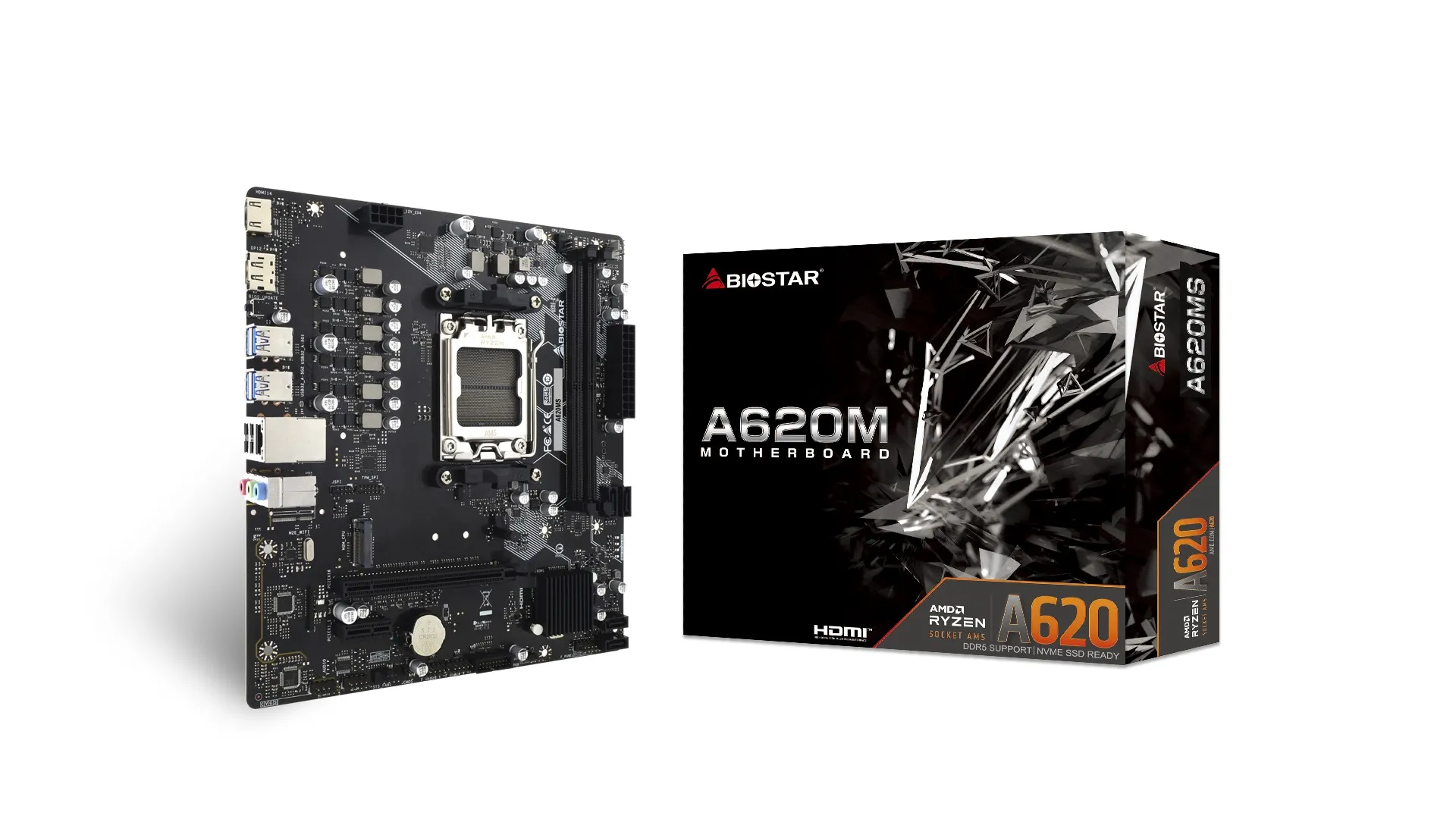 Placa de baza BIOSTAR A620MS / AM5 / A620 / DDR5 / mATX
