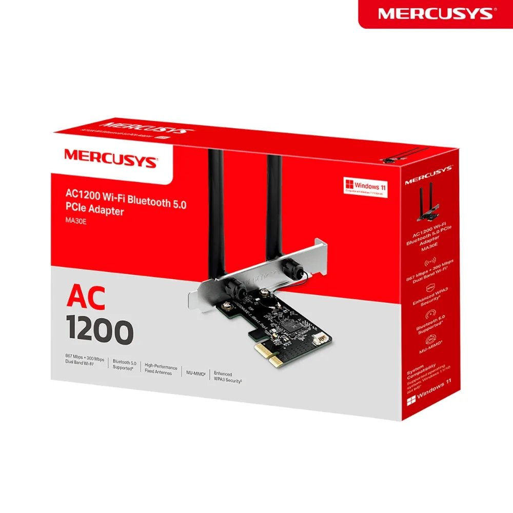 PCIe/ Wi-Fi 5 Adapter + Bluetooth PCI Express Adapter / MERCUSYS MA30E