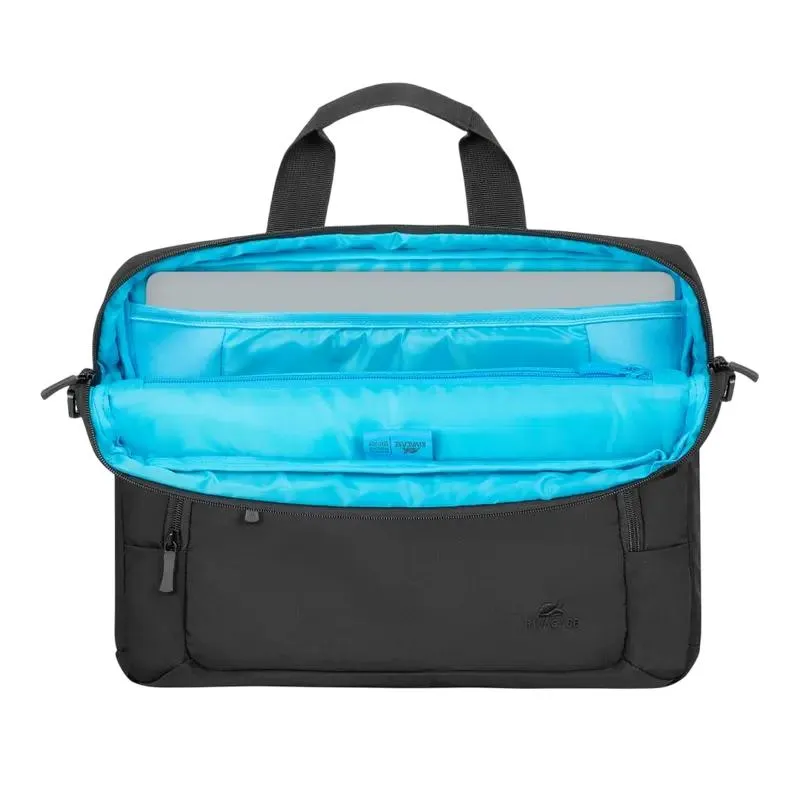 Laptop Bag Rivacase 7521, 14", Eco-Friendly rPET Polyester, Black