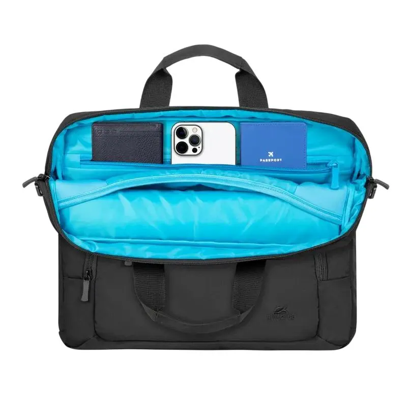 Laptop Bag Rivacase 7521, 14", Eco-Friendly rPET Polyester, Black