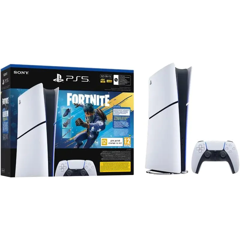 System Video Game Console SONY PlayStation 5 Slim Digital Edition+Fortnite Flowering Chaos, White